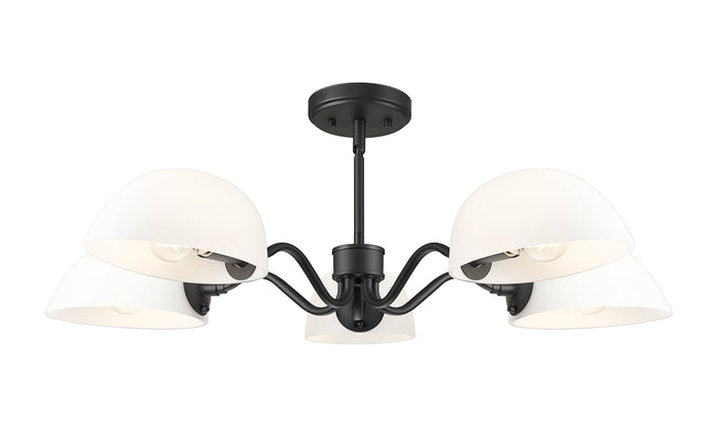 3048-5MB - Breton 5 Light 33" Chandelier - Matte Black