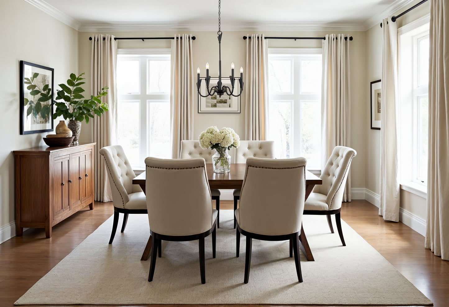4014-24MB - Claudelle 5 Light 24" Chandelier - Matte Black