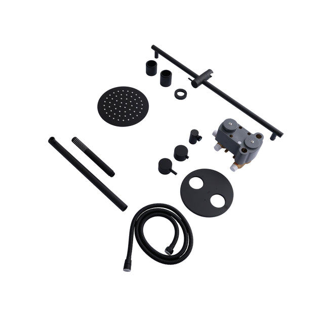 EMBY-SHS-T2-MB - Autograph Edition Emerald Bay Thermostatic Shower System in Matte Black