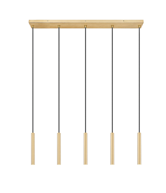 919MP12-5L-MGLD-LED - Forest 5 Light Linear 42" Chandelier - Modern Gold