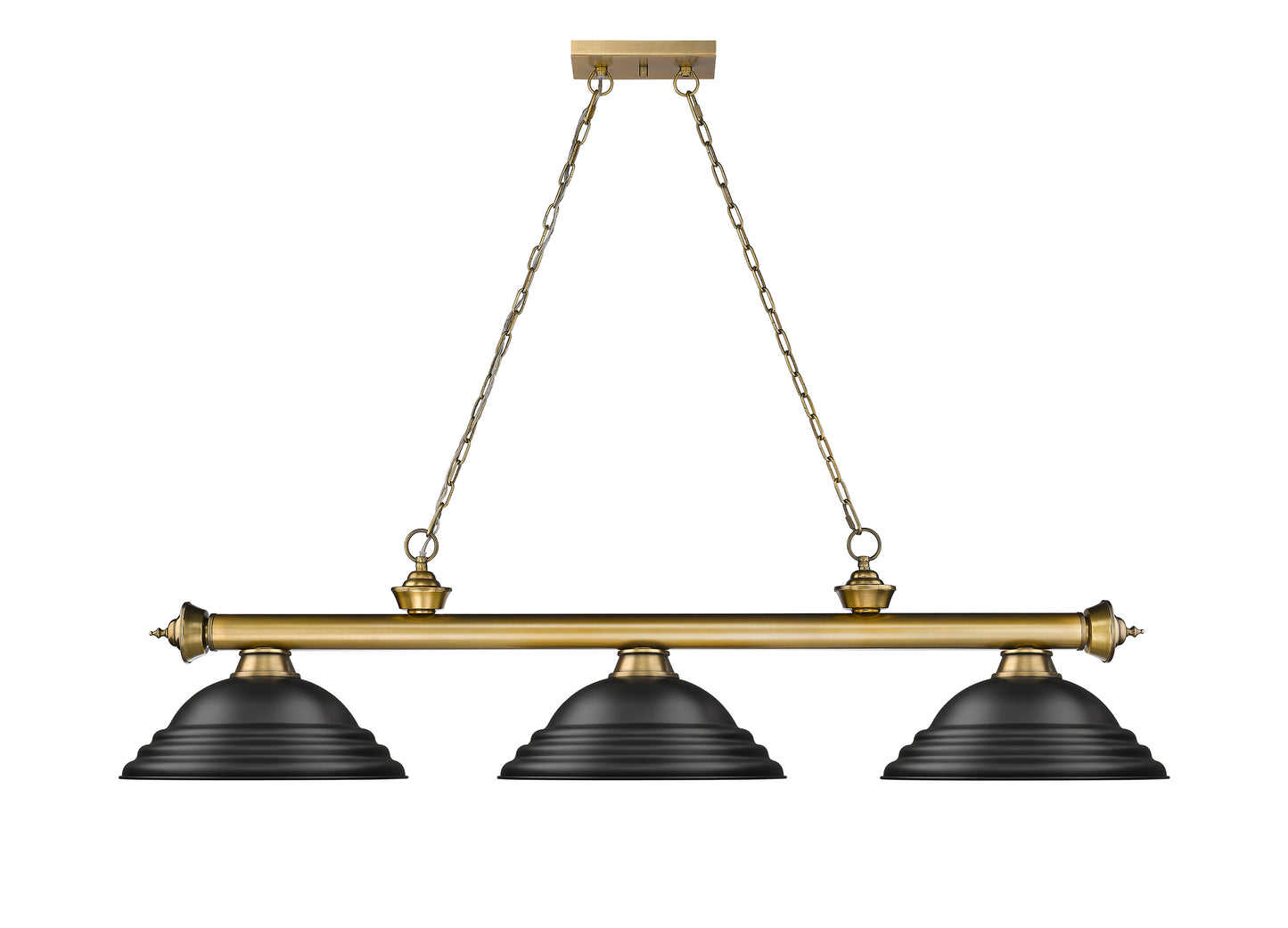 2306-3RB-SMB - Cordon 3 Light 58" Billiard - Rubbed Brass
