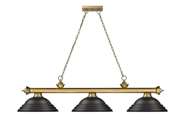 2306-3RB-SMB - Cordon 3 Light 58" Billiard - Rubbed Brass