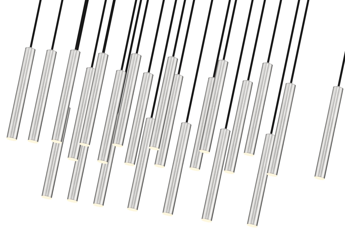 919MP12-23L-BN-LED - Forest 23 Light Linear 54" Chandelier - Brushed Nickel
