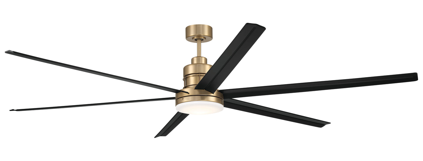MND80SBFB6-NWF - Mondo 80" Ceiling Fan no Wifi 80" 6 Blade Ceiling Fan with Light Kit - Satin Brass