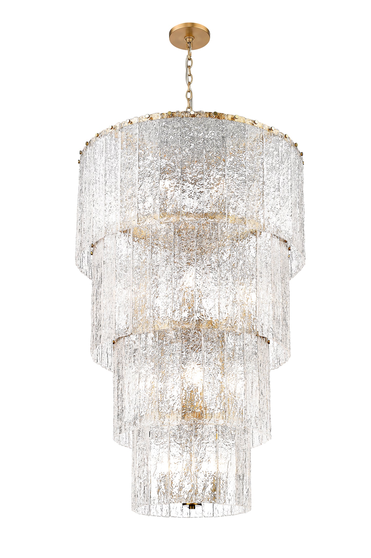 1943-48MGLD - Glacier 18 Light 31" Chandelier - Modern Gold
