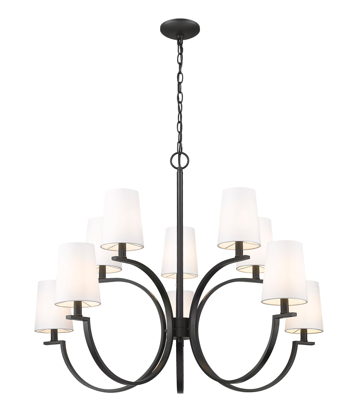 2016-10MB - Cordelia 10 Light 40" Chandelier - Matte Black