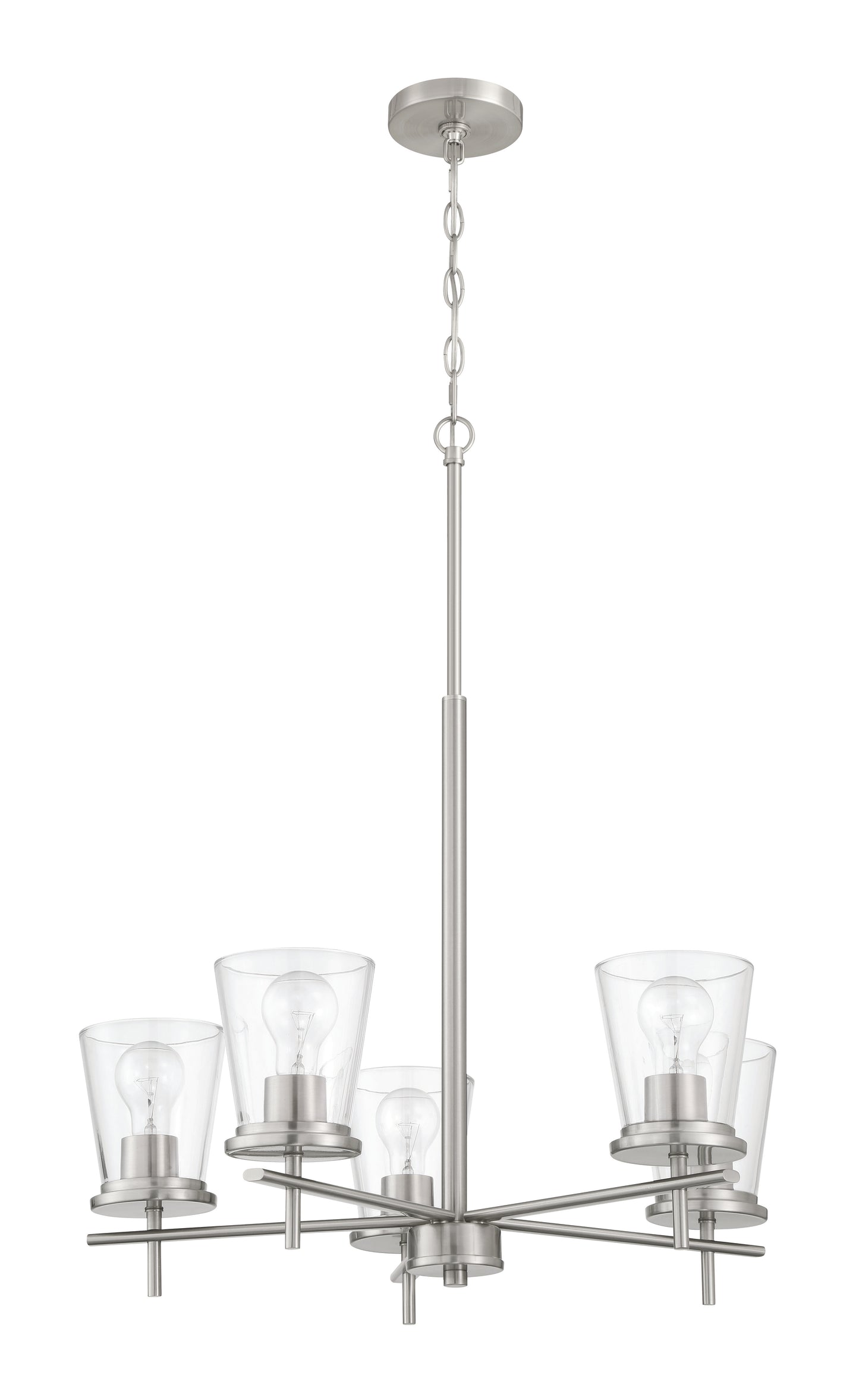60425-BNK - Connell 5 Light 25" Wide Chandelier - Brushed Nickel