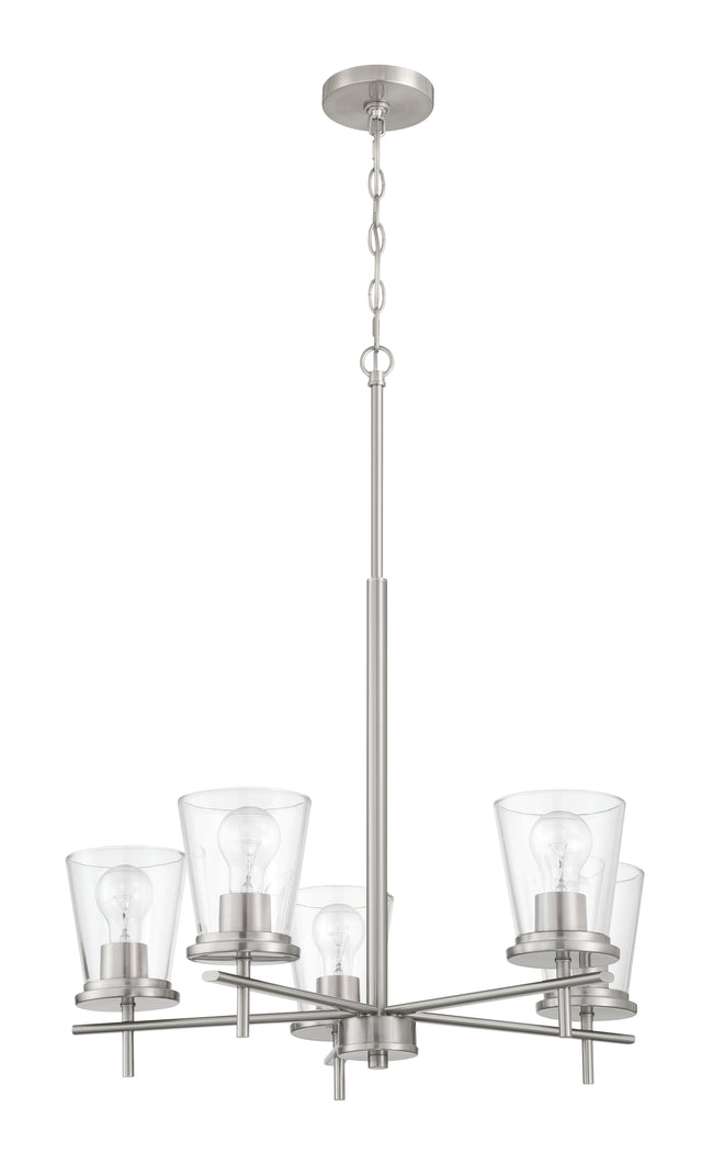 60425-BNK - Connell 5 Light 25" Wide Chandelier - Brushed Nickel