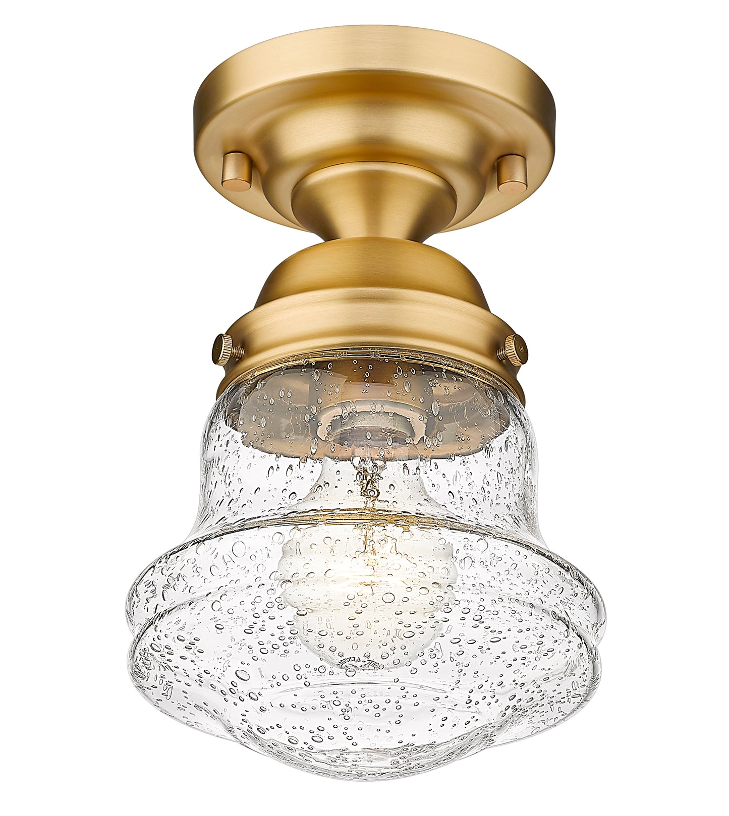 736F1-HBR - Vaughn 1 Light Flush 6" Mount - Heritage Brass