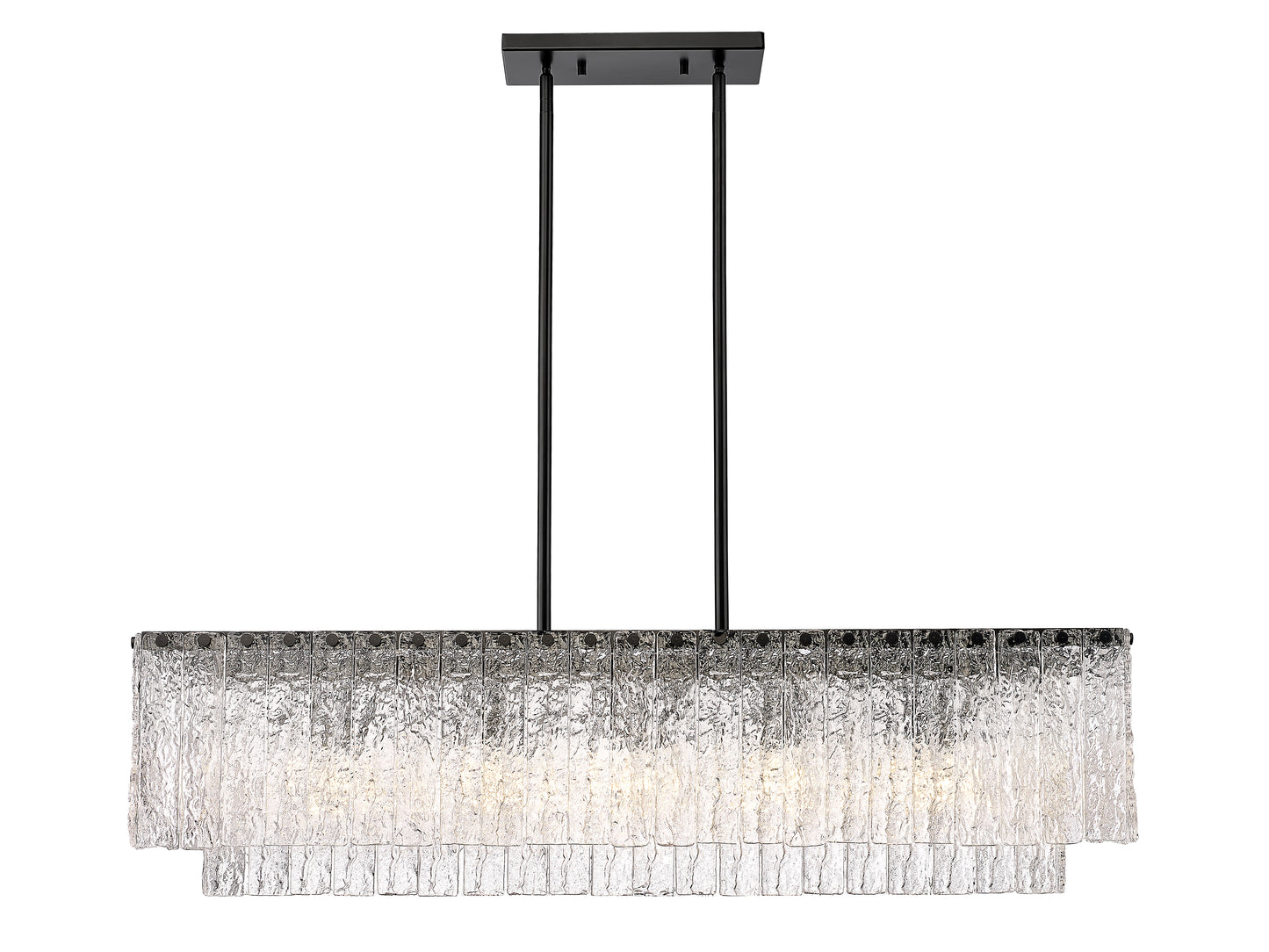 1943-42L-MB - Glacier 5 Light Linear 43" Chandelier - Matte Black