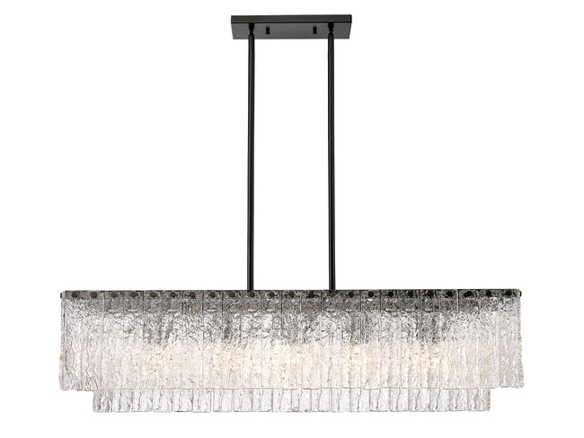1943-42L-MB - Glacier 5 Light Linear 43" Chandelier - Matte Black