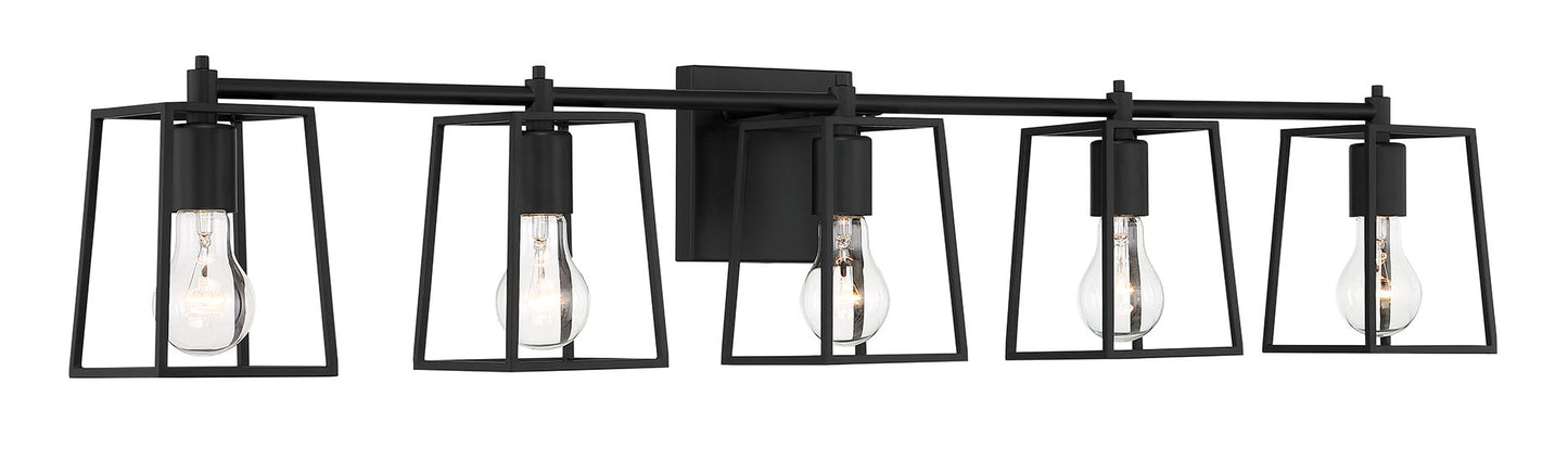 12141FB5 - Dunn 5 Light 41" Wide Vanity Light - Flat Black