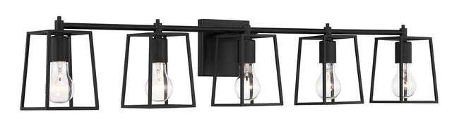 12141FB5 - Dunn 5 Light 41" Wide Vanity Light - Flat Black