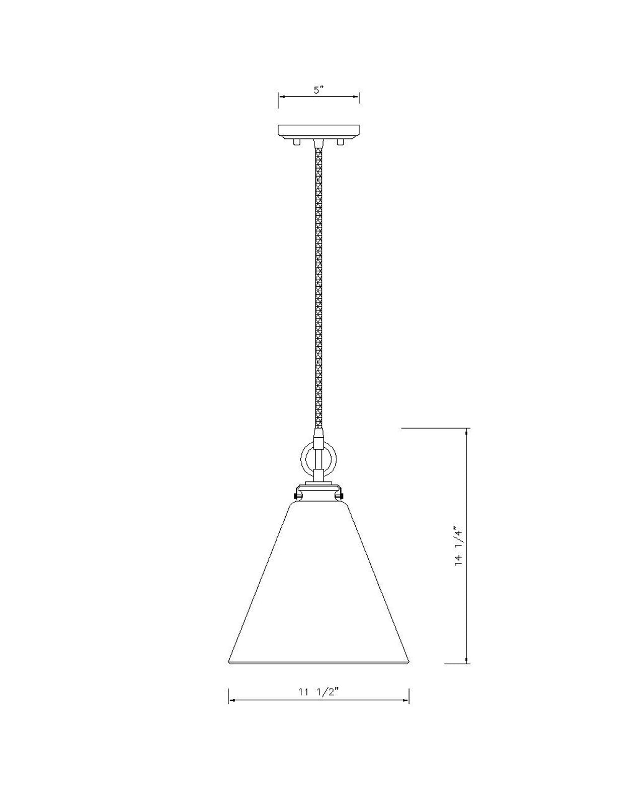 3034P11-PN - Harper 1 Light 12" Pendant - Polished Nickel