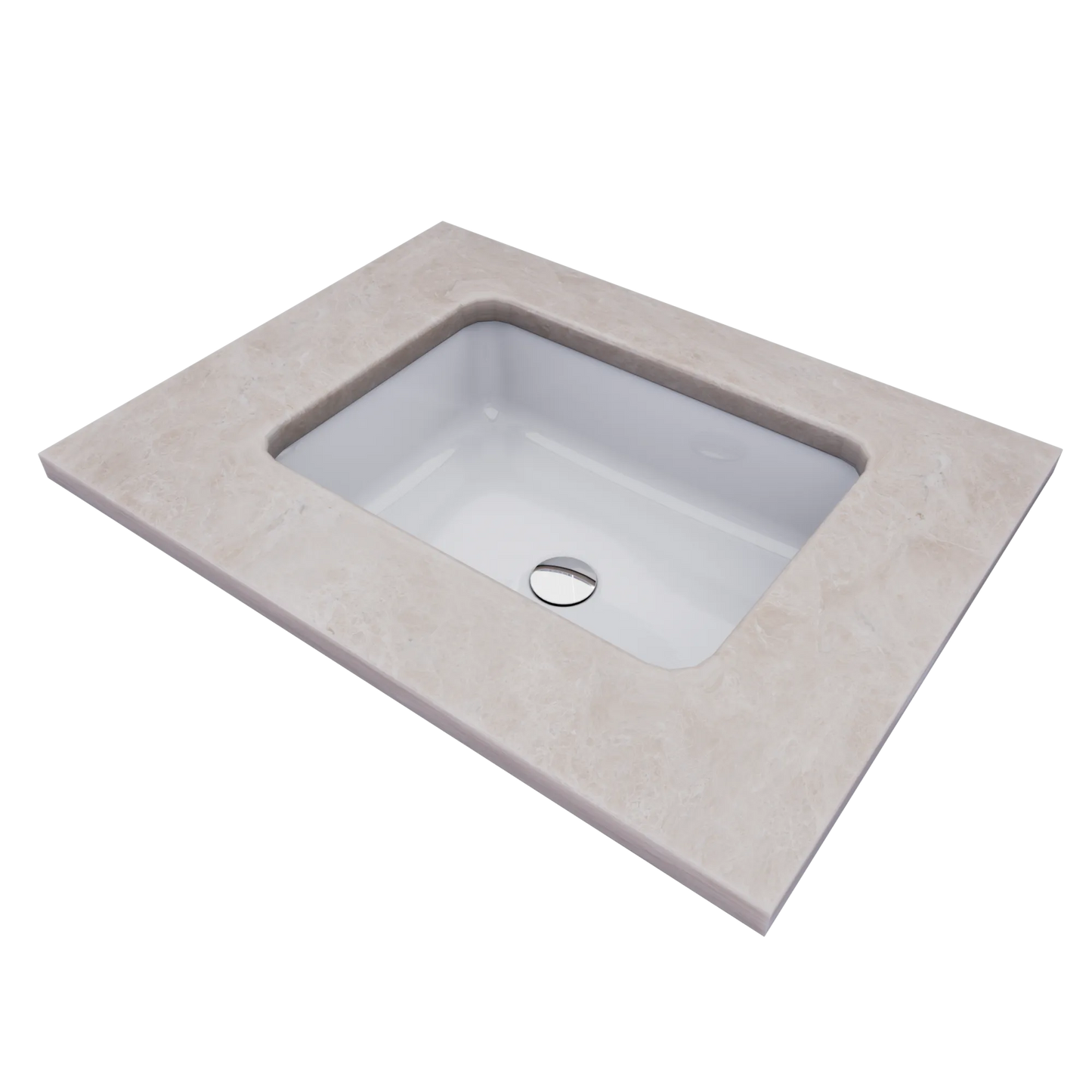 LT1554G#01 - Rectangular Undermount Bathroom Sink - Cotton White
