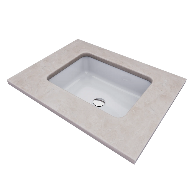 LT1554G#01 - Rectangular Undermount Bathroom Sink - Cotton White