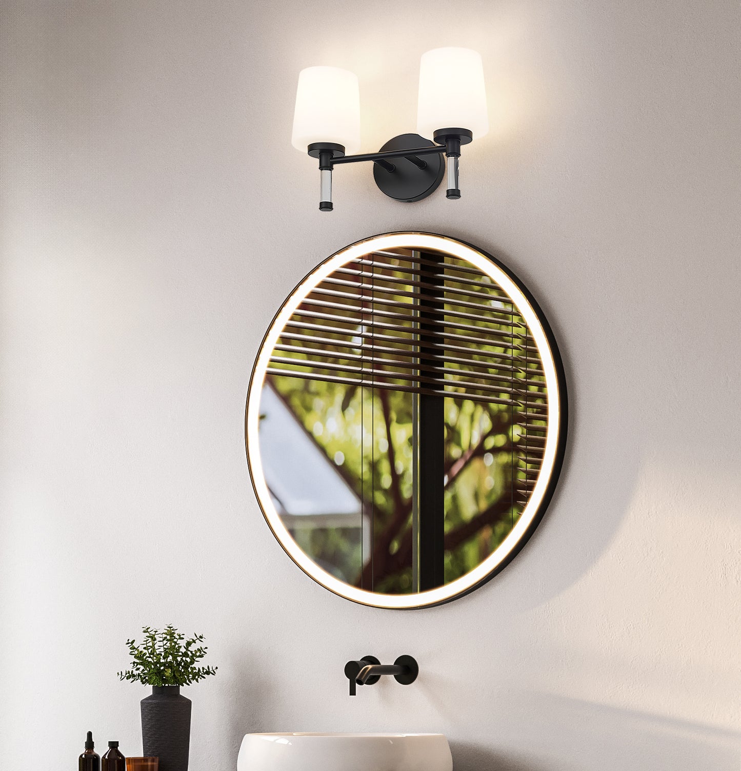 7700-2V-MB - Henri 2 Light 14" Vanity - Matte Black