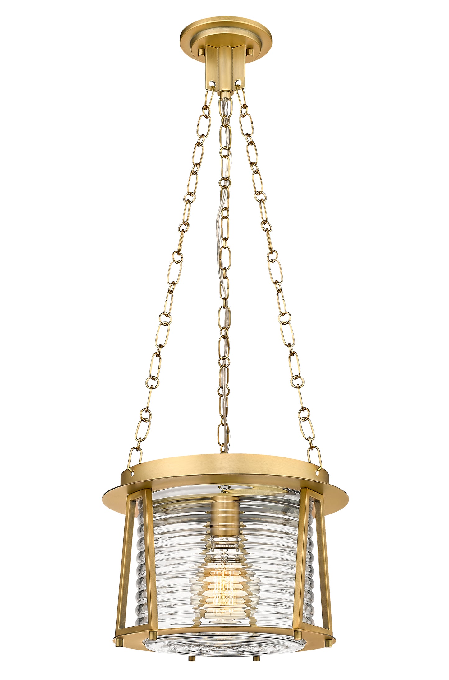 7503P13-RB - Cape Harbor 1 Light 13" Pendant - Rubbed Brass