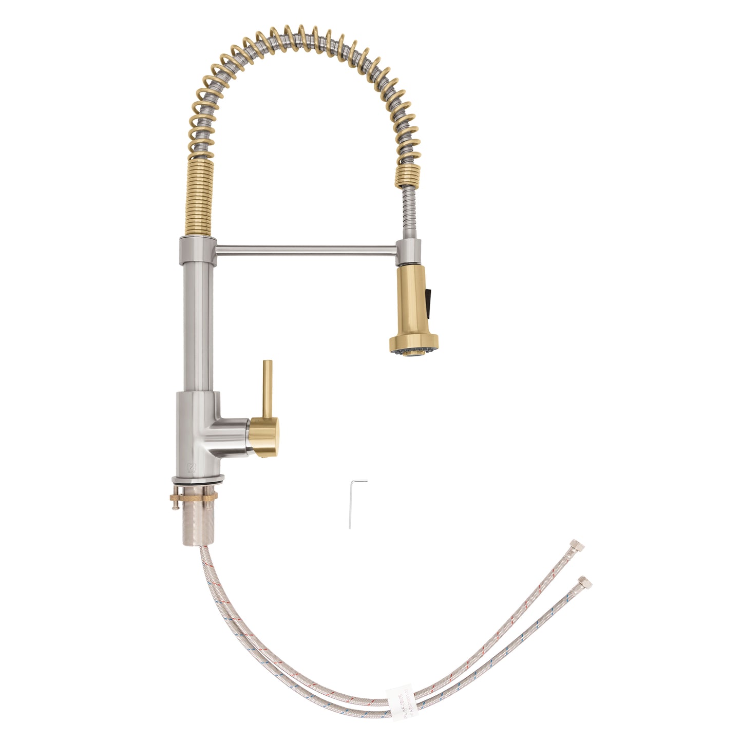 APL-KF-ZBNCB - Autograph Edition Apollo Pull Down Spring Single Handle Kitchen Faucet in Brushed Nickel and Champagne Bronze