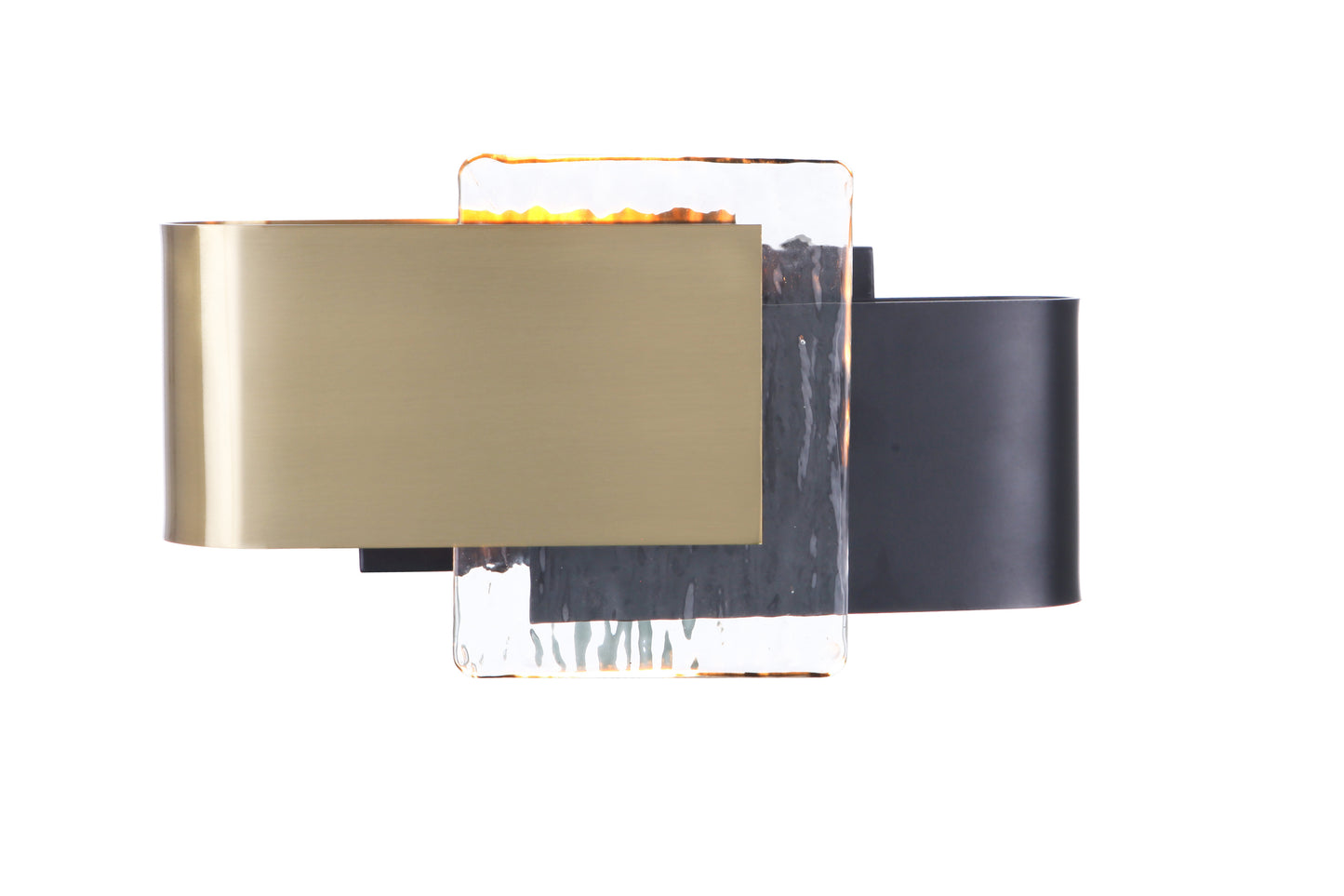 11912FBSB-LED - Harmony 1 Light 6.75" High Wall Sconce - Flat Black / Satin Brass