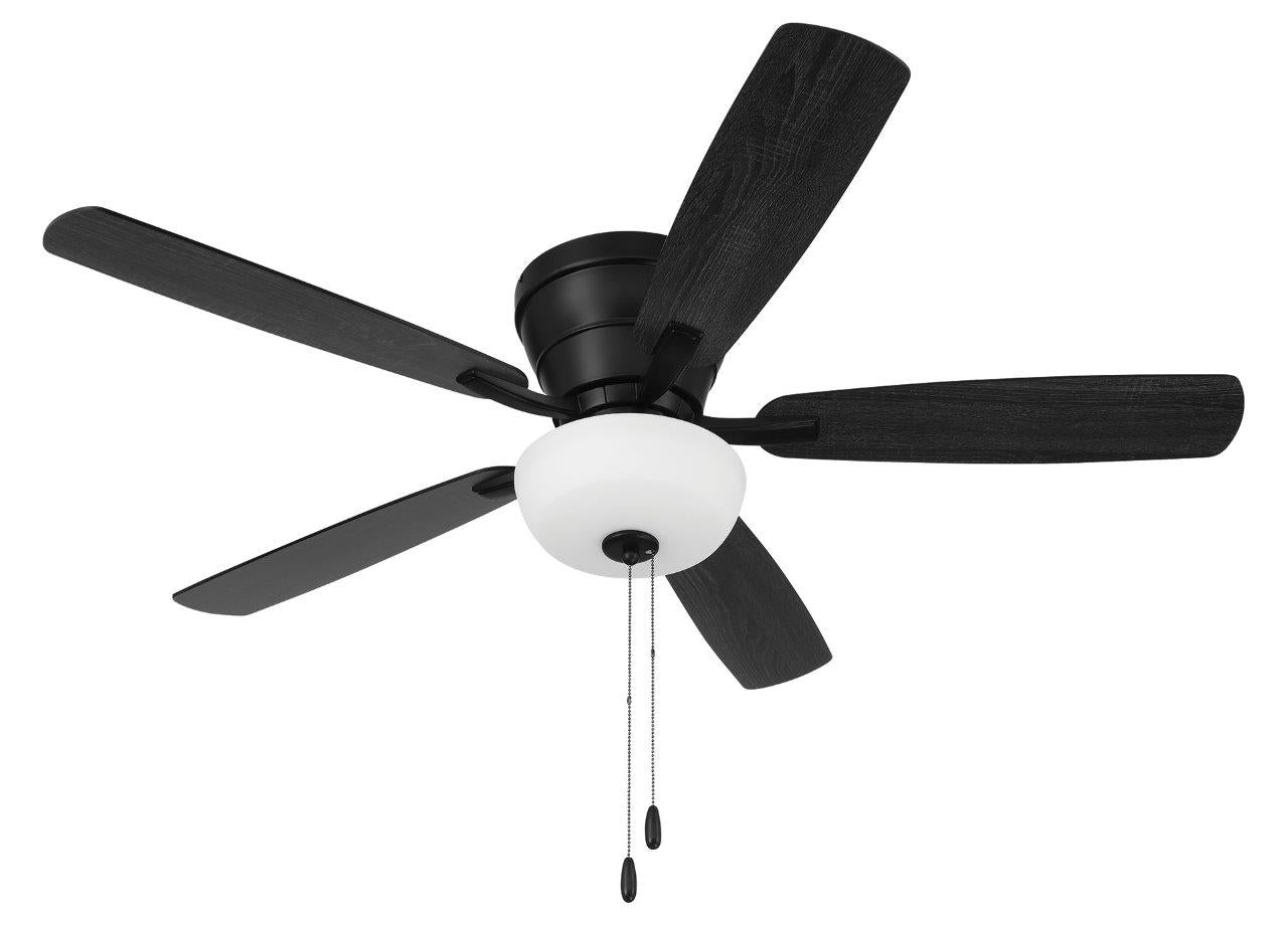 WHL52FB5C1 - Wheeler 52 2-Light Bowl 52" 5 Blade Ceiling Fan with Light Kit - Flat Black