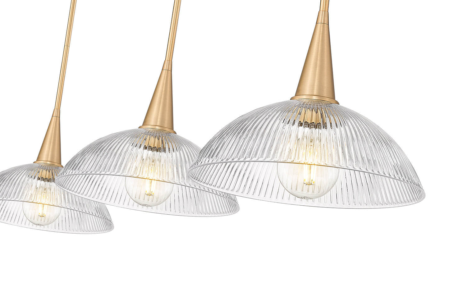 3051P12-3L-MGLD - Lunelle 3 Light Linear 52" Chandelier - Modern Gold