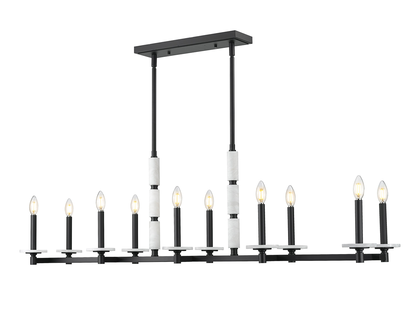3045-10L-MB - Kaden 10 Light Linear 56" Chandelier - Matte Black