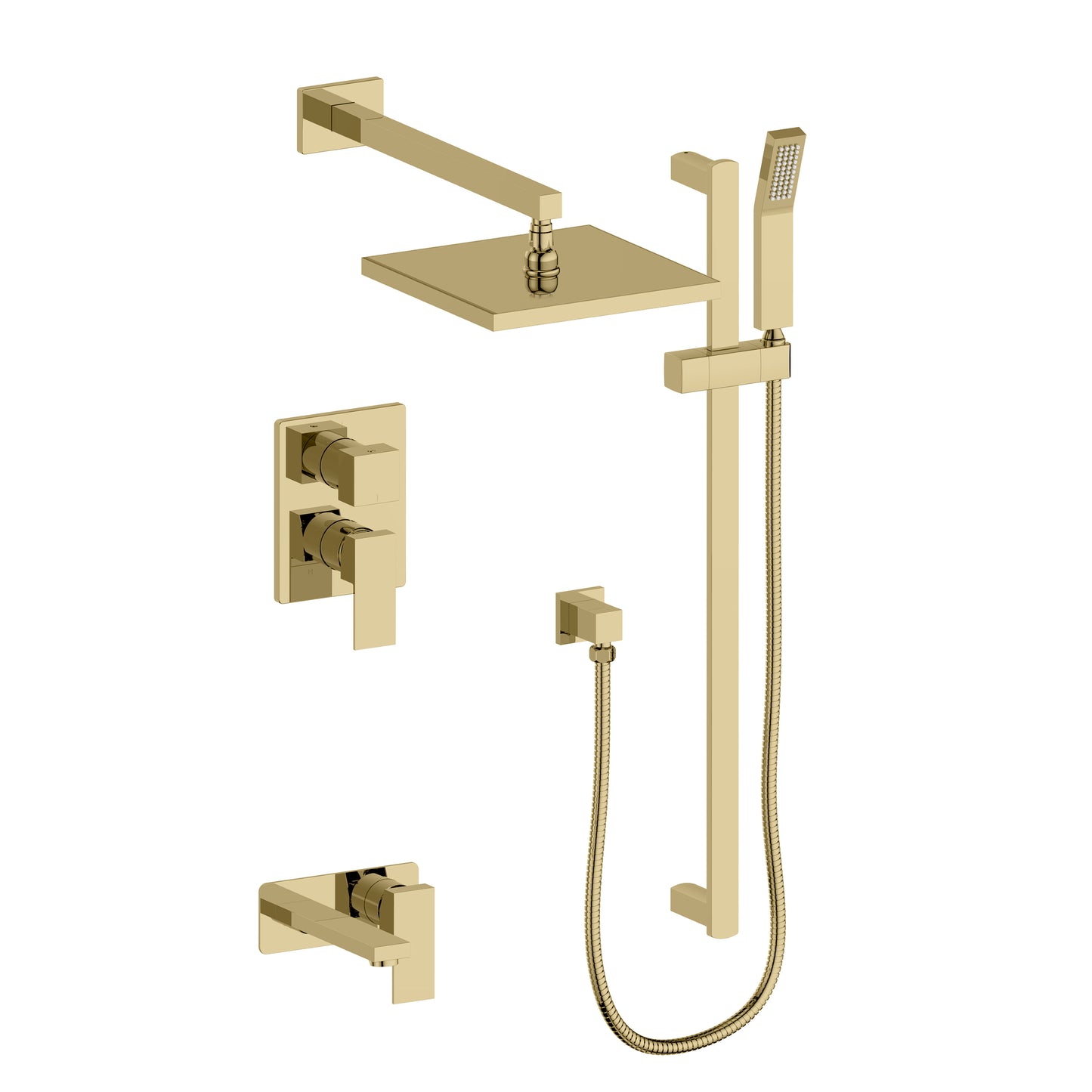 BLS-SHS16-PG - Bliss Rainfall Shower System with 16" Oversized Shower Head in Polished Gold