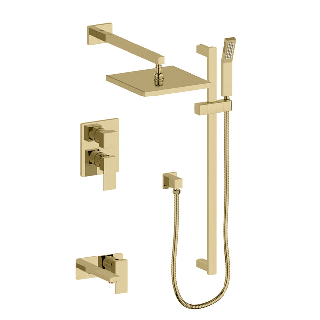 BLS-SHS16-PG - Bliss Rainfall Shower System with 16" Oversized Shower Head in Polished Gold