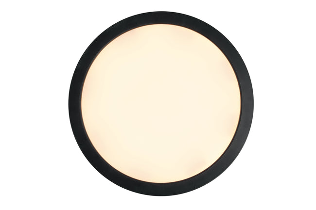 X9409-FB-LED-5CCT - Slim Line II 1 Light 9" Wide Flush Mount - Flat Black