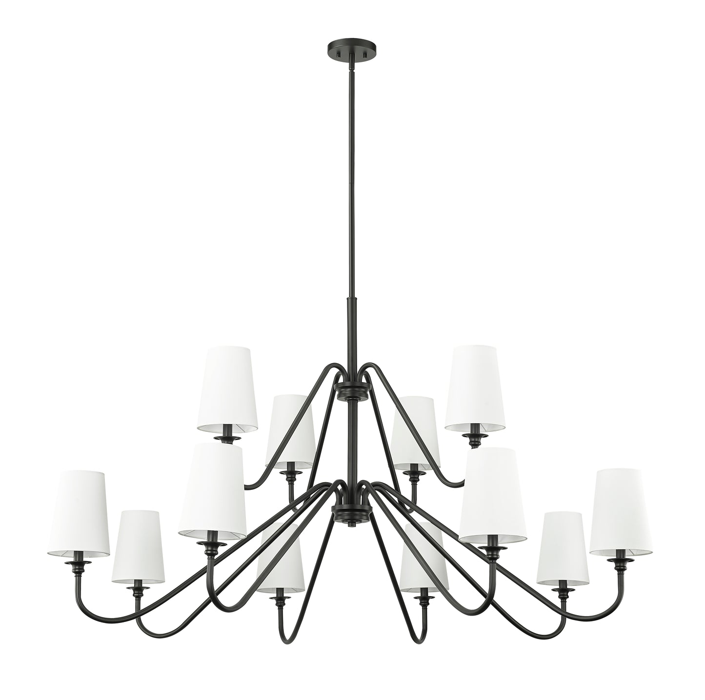 7509-12-60MB - Gianna 12 Light 60" Chandelier - Matte Black