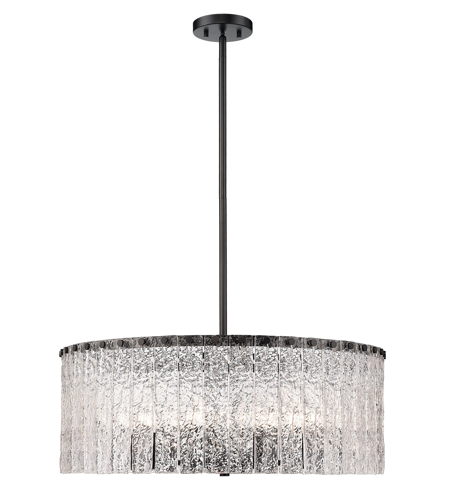 1943P26-MB - Glacier 10 Light 27" Chandelier - Matte Black