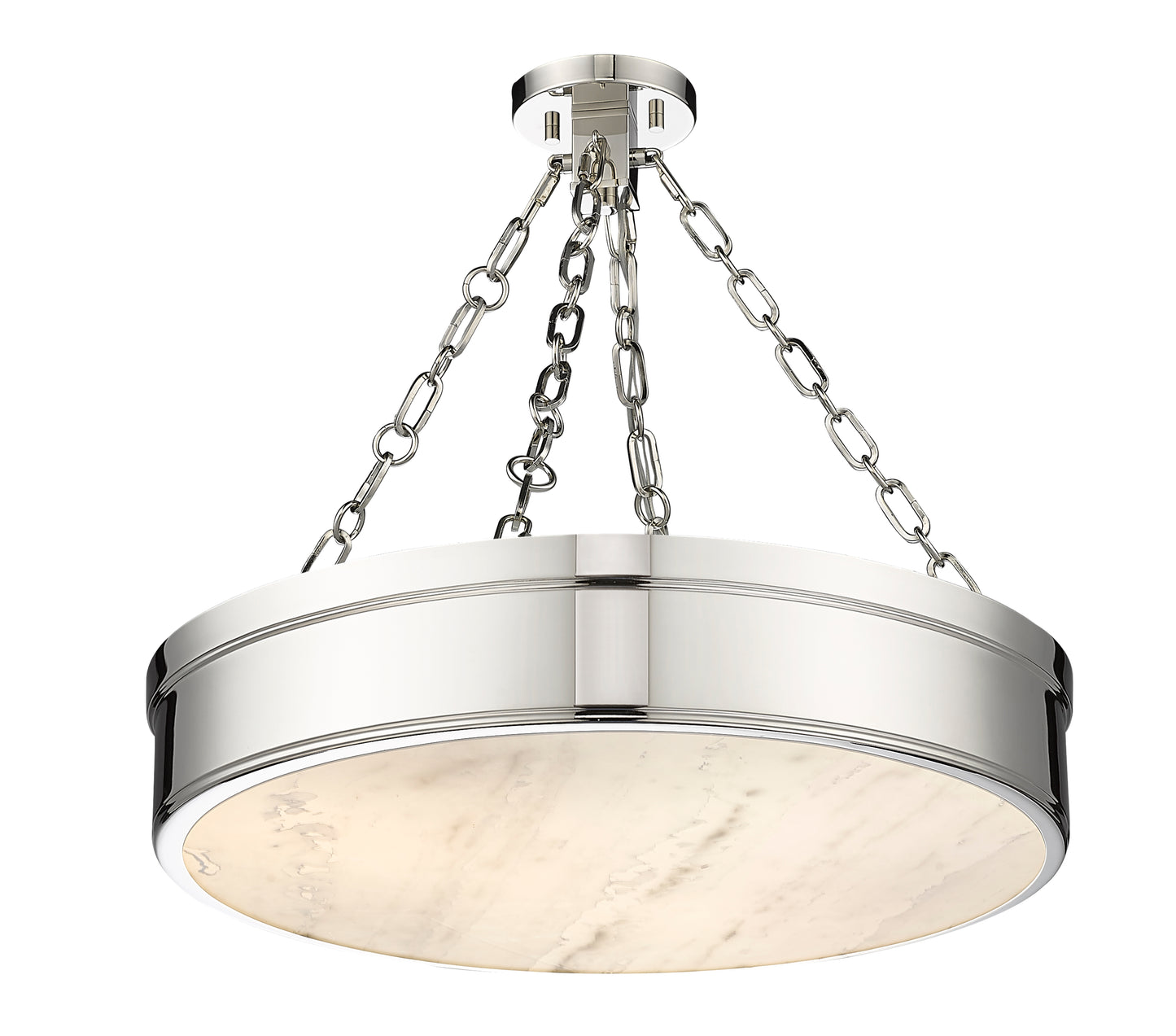 1944SF22-PN-LED - Anders 3 Light Semi Flush 22" Mount - Polished Nickel