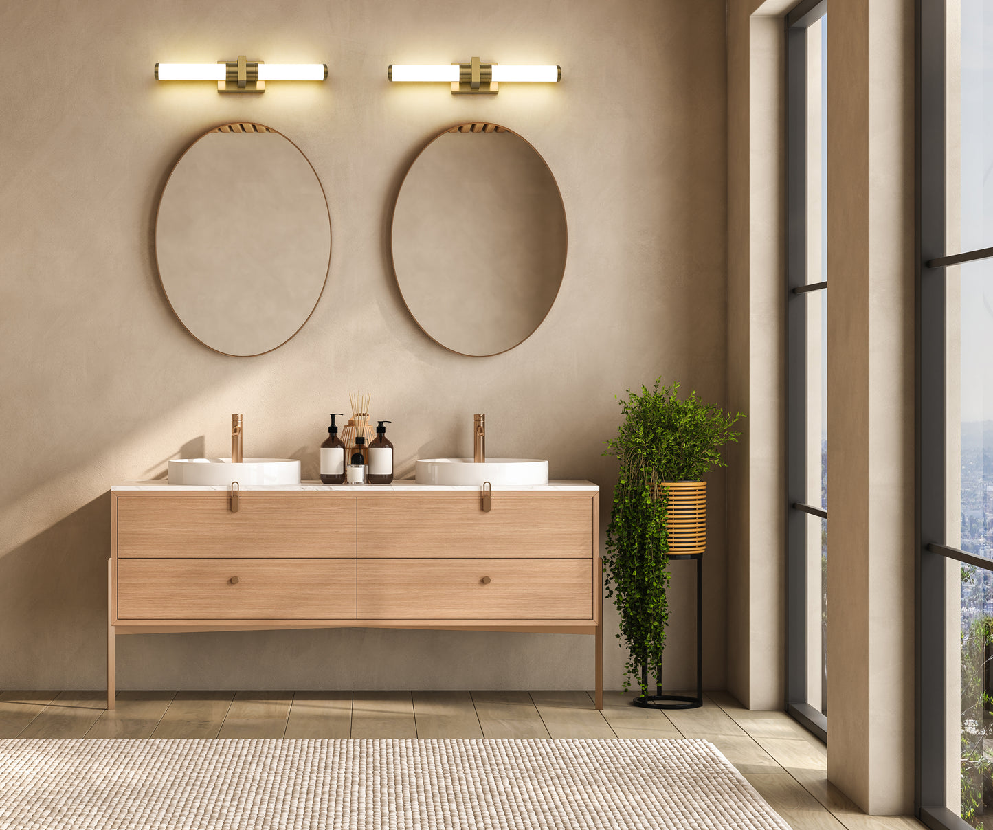 1019-25W-MGLD-LED - Idris 1 Light 26" Vanity - Modern Gold
