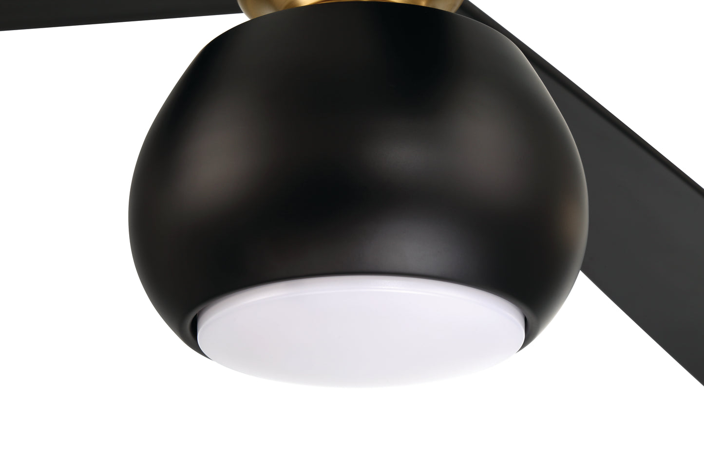 OTT60FBSB3 - Otto 60" 3 Blade Ceiling Fan with Light Kit - Flat Black / Satin Brass