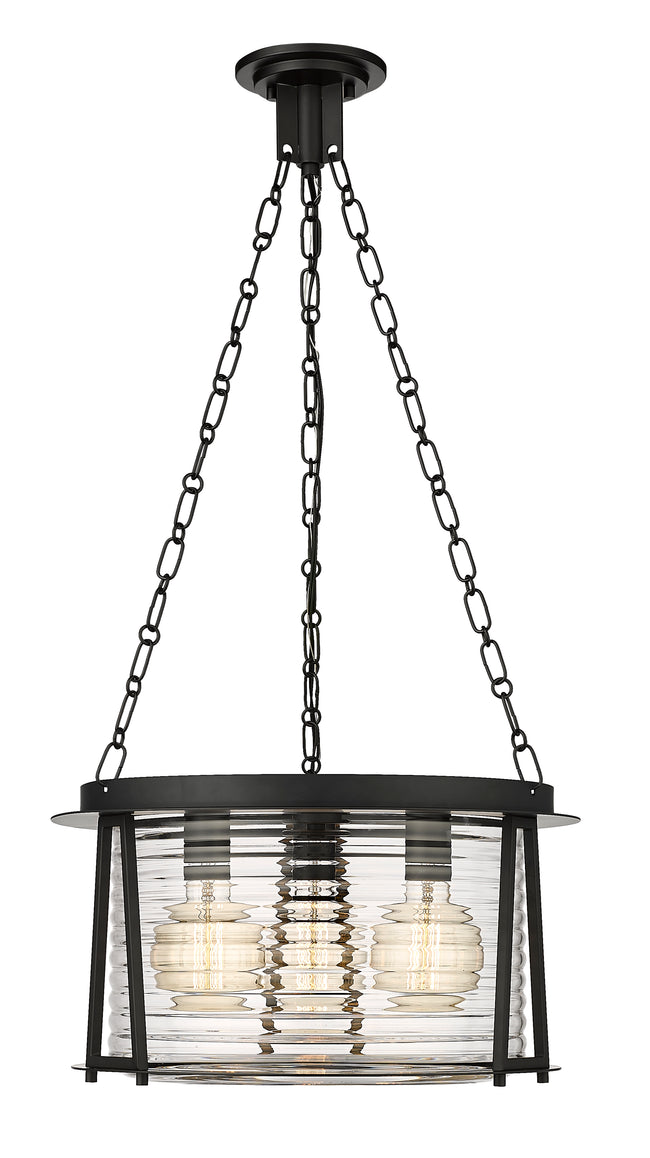 7503P18-MB - Cape Harbor 3 Light 18" Pendant - Matte Black