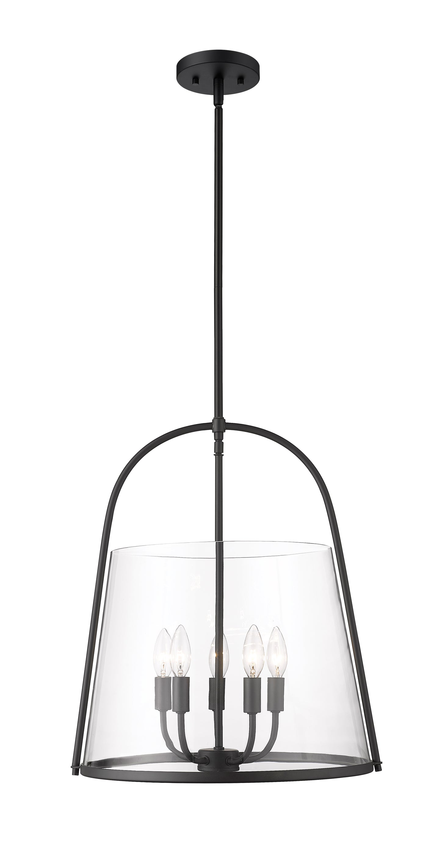 3041P18-MB - Archis 5 Light 18" Pendant - Matte Black