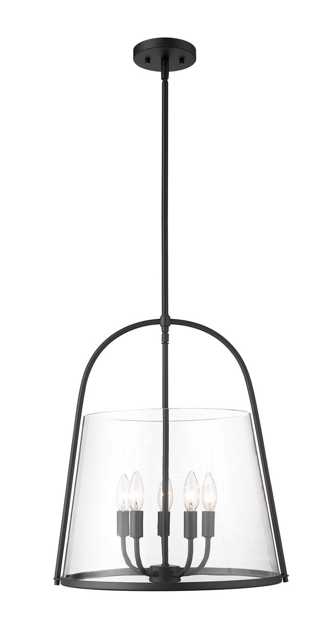 3041P18-MB - Archis 5 Light 18" Pendant - Matte Black