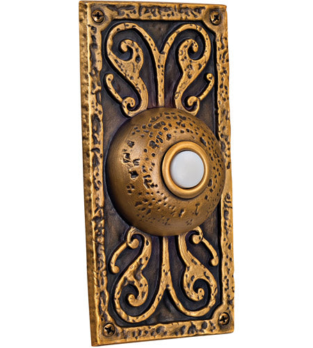 PB3037-BB - Push Button-Surface Mount 1 Light 2.63" Wide Chime Button - Burnished Brass