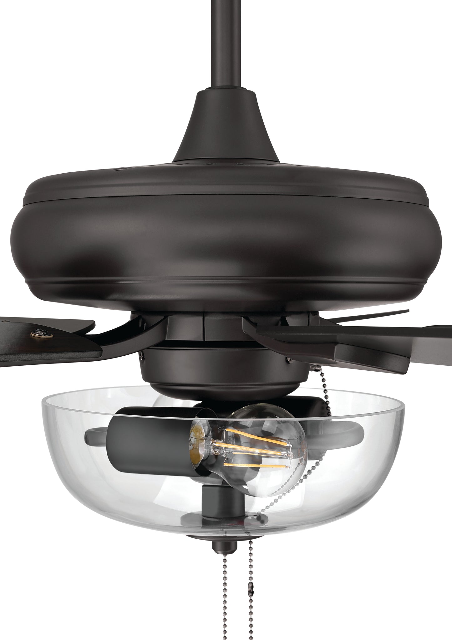 ECF201CBZ5-CBZWLN - EOS 2 Light Clear Bowl 52" Ceiling Fan 52" 5 Blade Ceiling Fan with Light Kit - Classic Bronze
