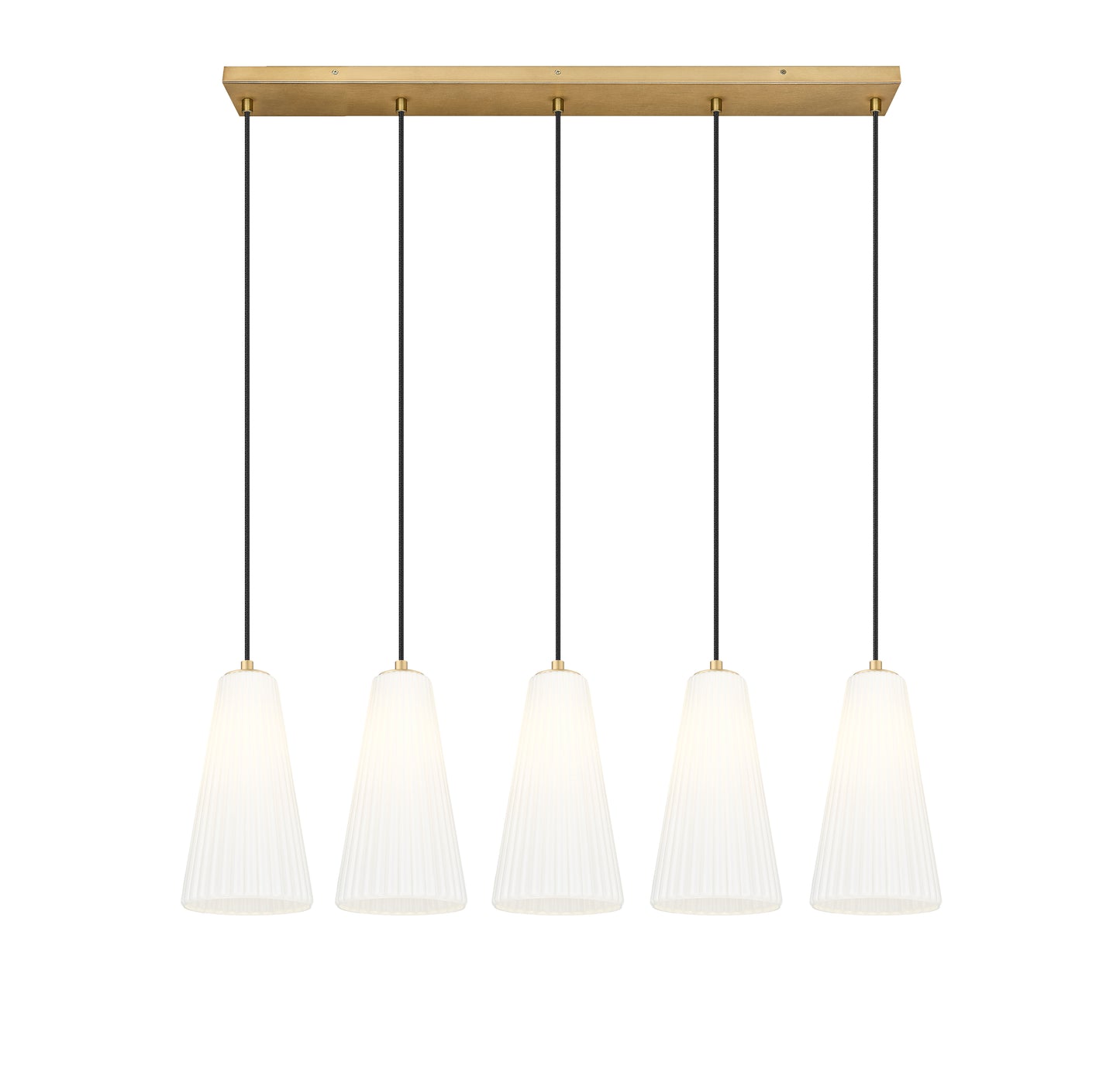 3043P7-5L-MGLD - Farrell 5 Light Linear 42" Chandelier - Modern Gold