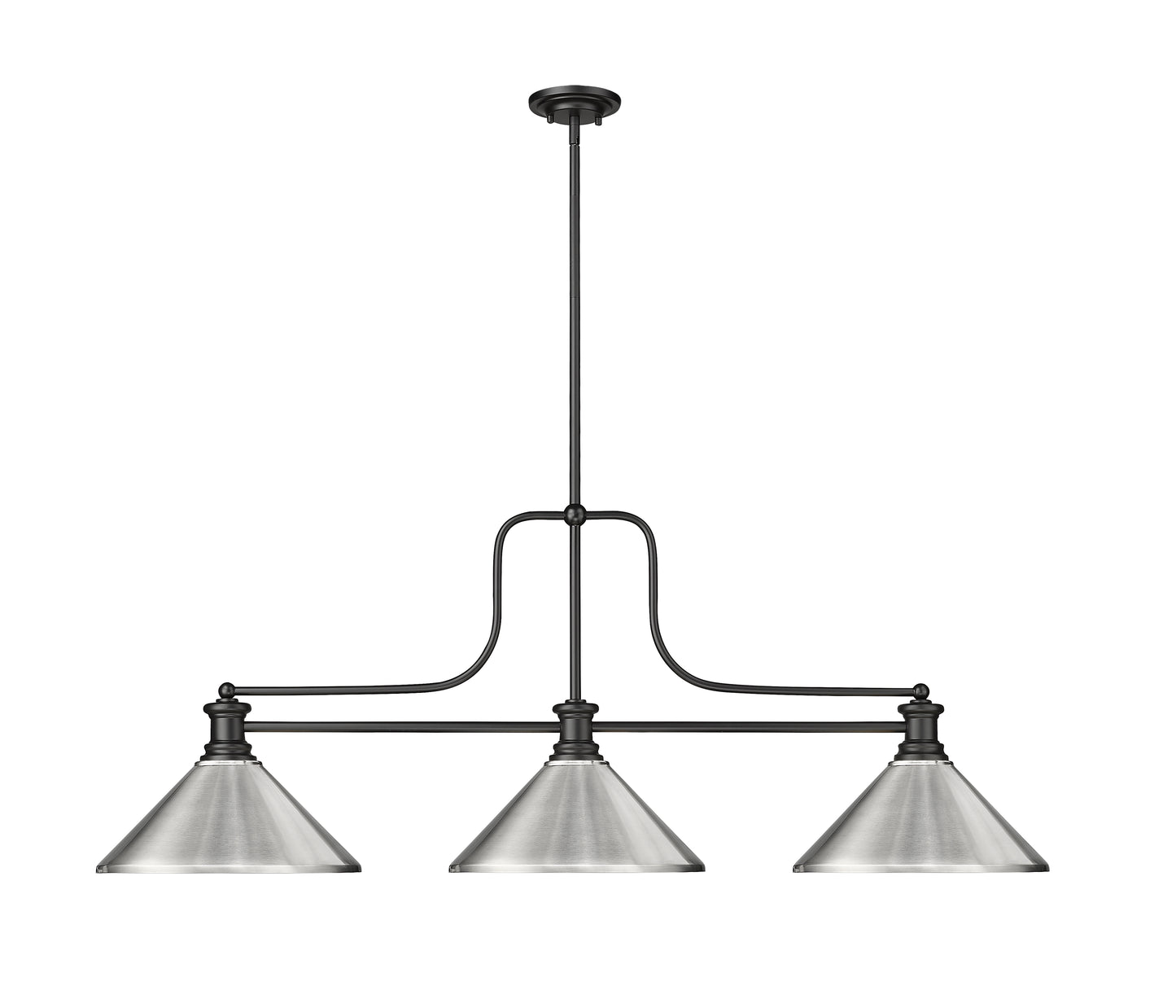 725-3MB-MBN - Melange 3 Light 52" Billiard - Matte Black