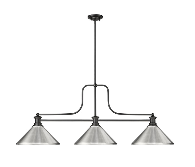 725-3MB-MBN - Melange 3 Light 52" Billiard - Matte Black