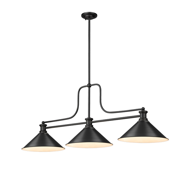 725-3MB-MB15 - Melange 3 Light 52" Billiard - Matte Black