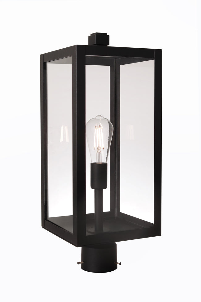 ZA7125-TB - Harris 1 Light 21" High Outdoor Post - Textured Black