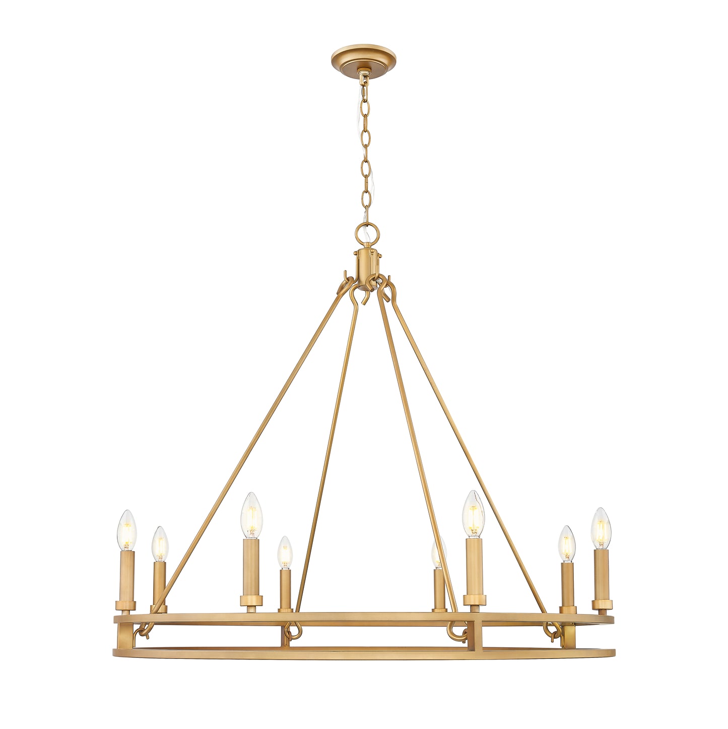 4005-8SBR - Dennison 8 Light 36" Chandelier - Signature Brass