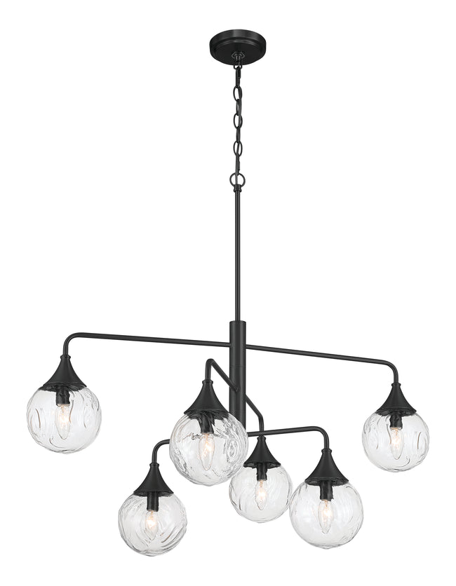 61226-FB - Reflection 6 Light 36" Wide Chandelier - Flat Black