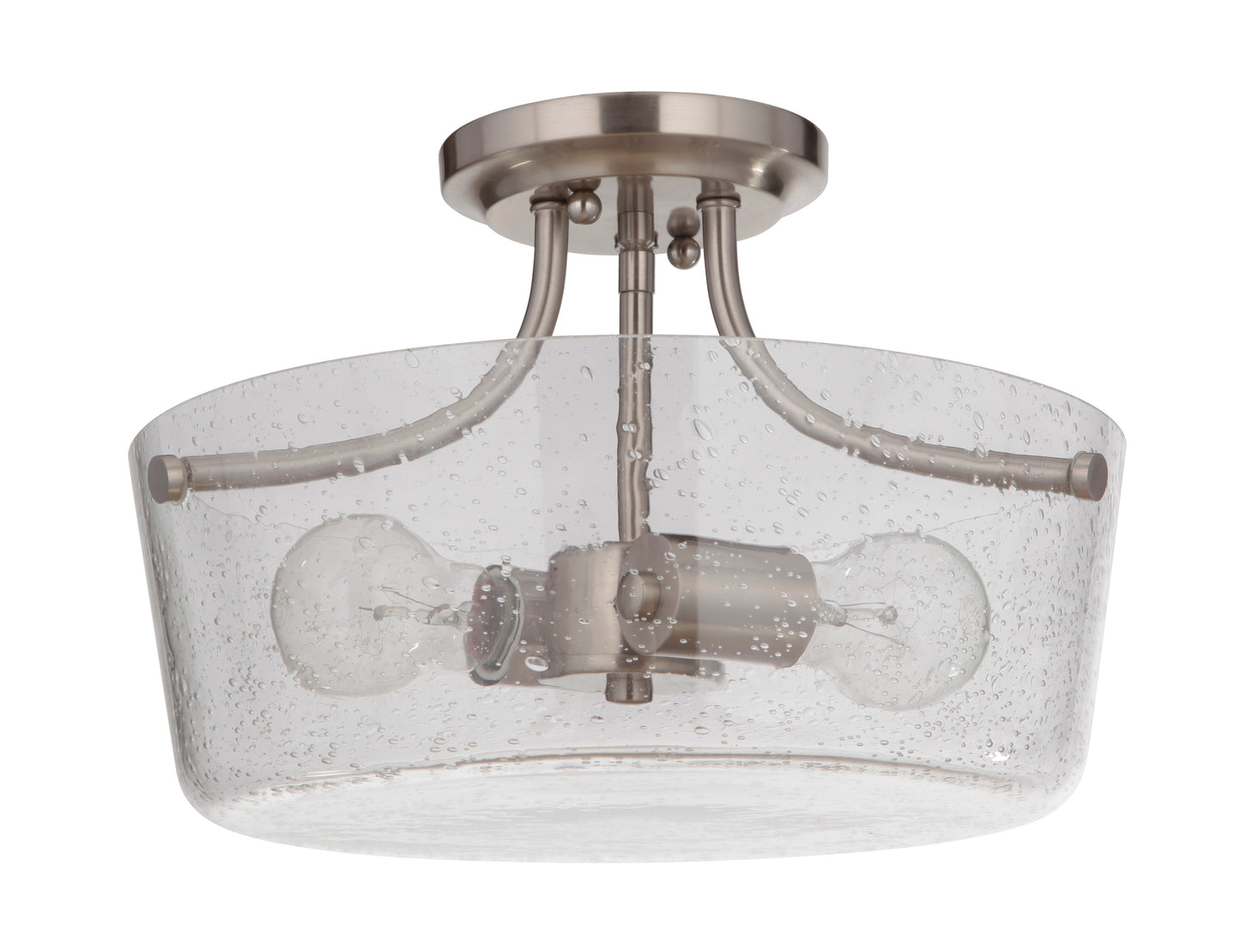 50252-BNK - Tyler 2 Light 13" Wide Semi Flush Mount - Brushed Nickel