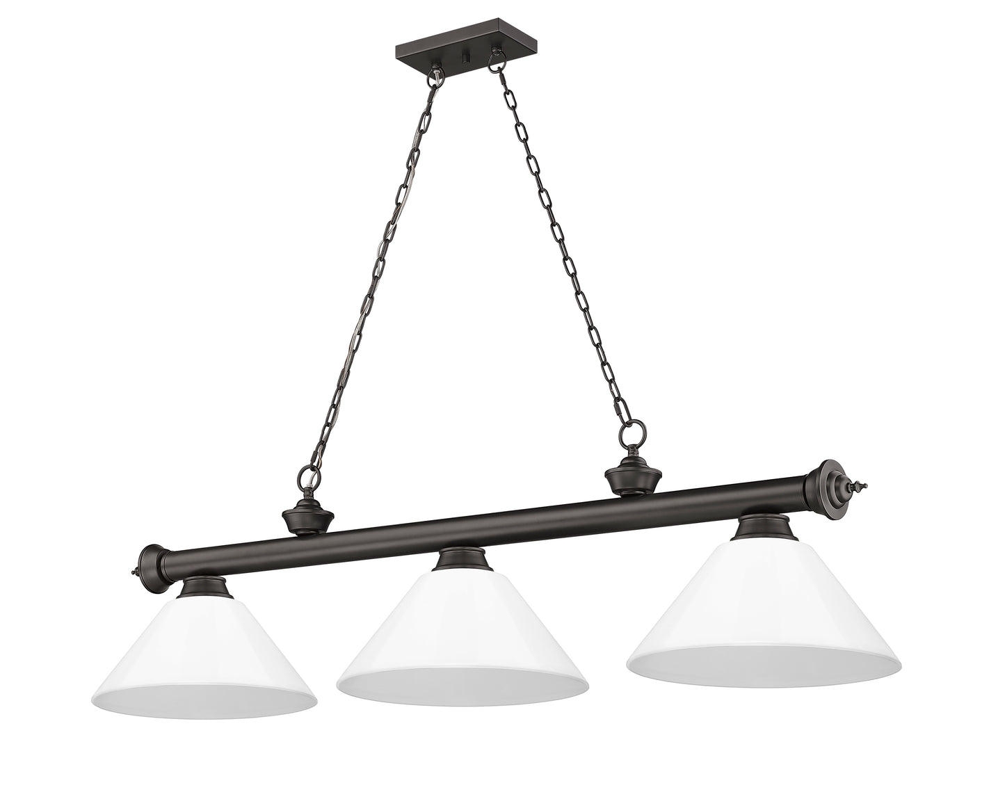 2306-3BRZ-PWH - Cordon 3 Light 57" Billiard - Bronze