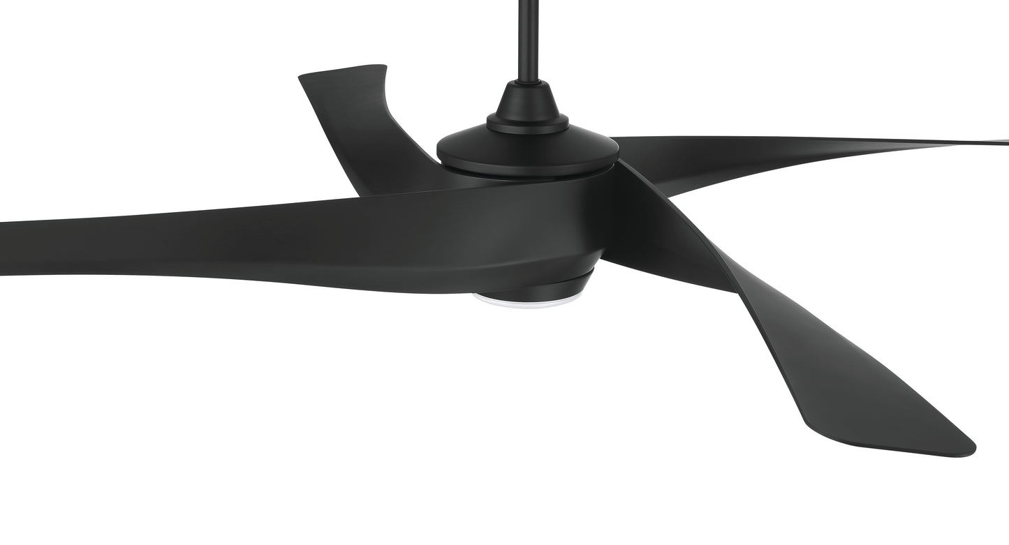 VNN58FB4 - Venn 58" Indoor/Outdoor Ceiling Fan 58" 4 Blade Indoor Outdoor Ceiling Fan with Light Kit - Flat Black